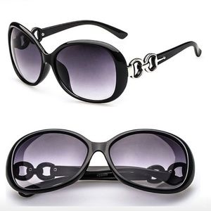 Women Double Ring Silver Accent Sunglasses